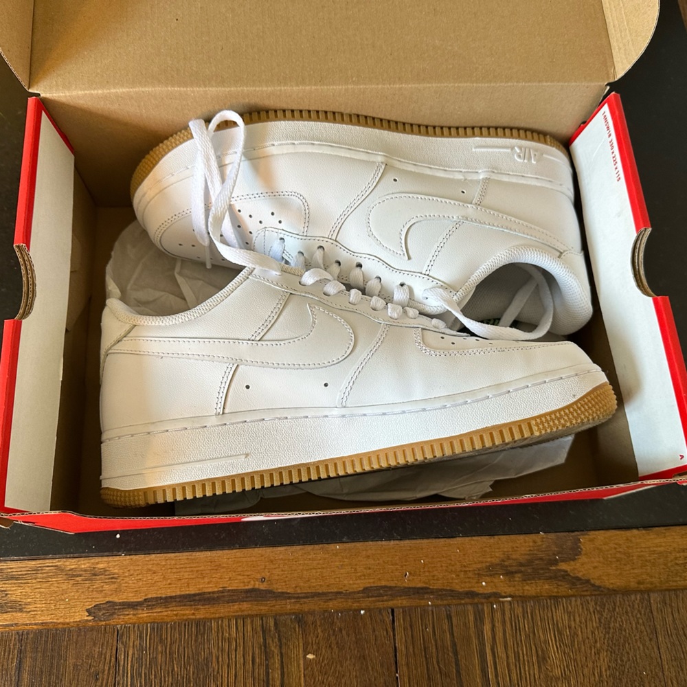 Air Force Ones with Brown Sole